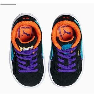 Puma Kids' Black, Orange, and Blue Sneakers 4